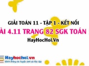 Bài 4.11 SGK Toán 11 tập 1 Kết nối tri thức